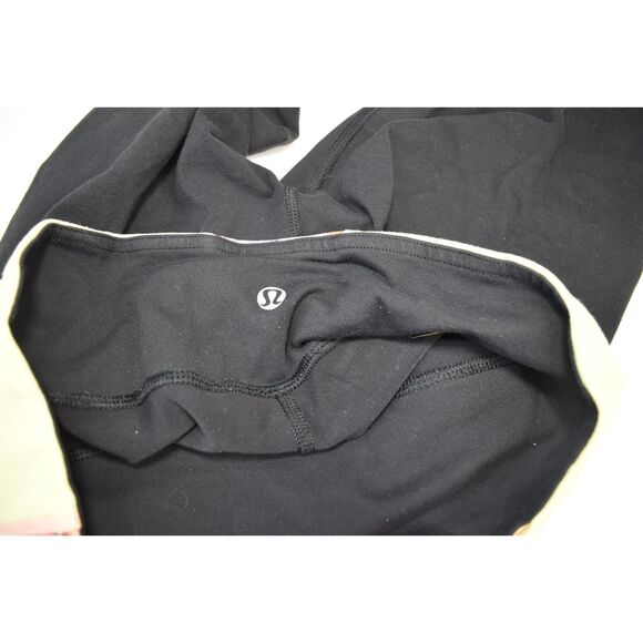 Lululemon Wunder Under Reversible Cropped Legging Floral Yellow Pink Womens 6 - Picture 7 of 8